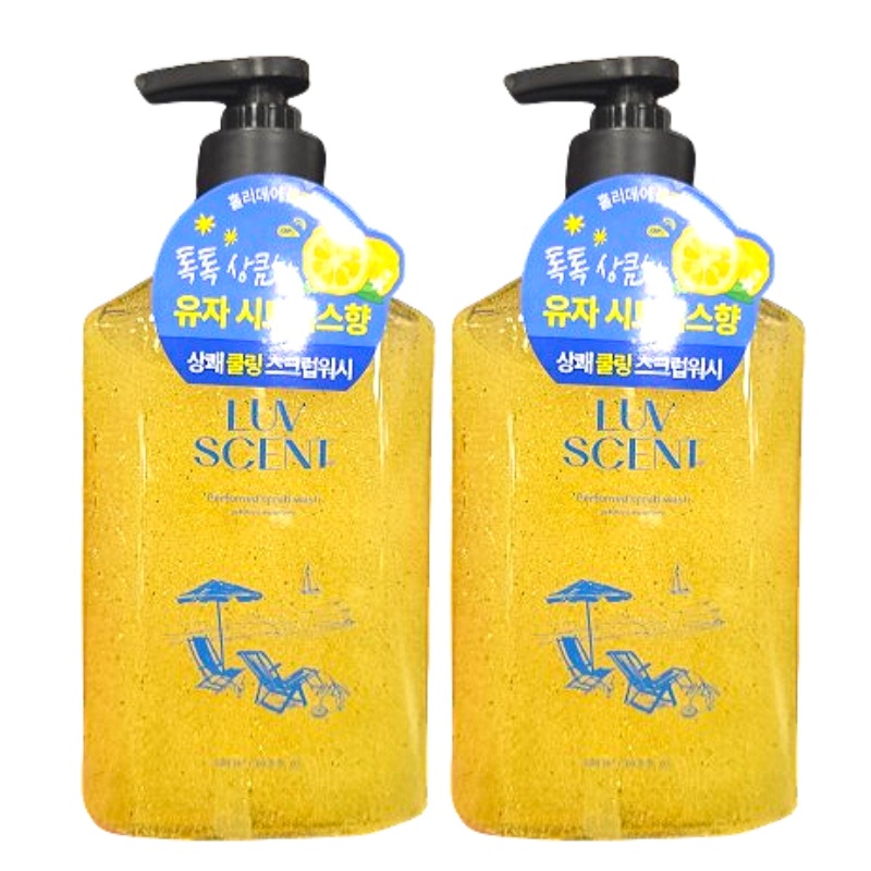 【すっきり洗ってなめらか肌へ】 ラブセント ホリデーバカンス スクラブウォッシュ ユズシトラスの香り 500ml 2本セットデイリー ボディケア