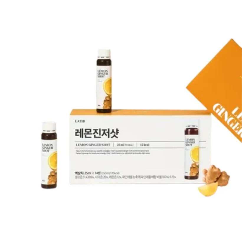 LATIB (SNS 話題の健康管理アイテム) レモンジンジャーショット 14個入り #NO！カフェイン #エナジーブースター