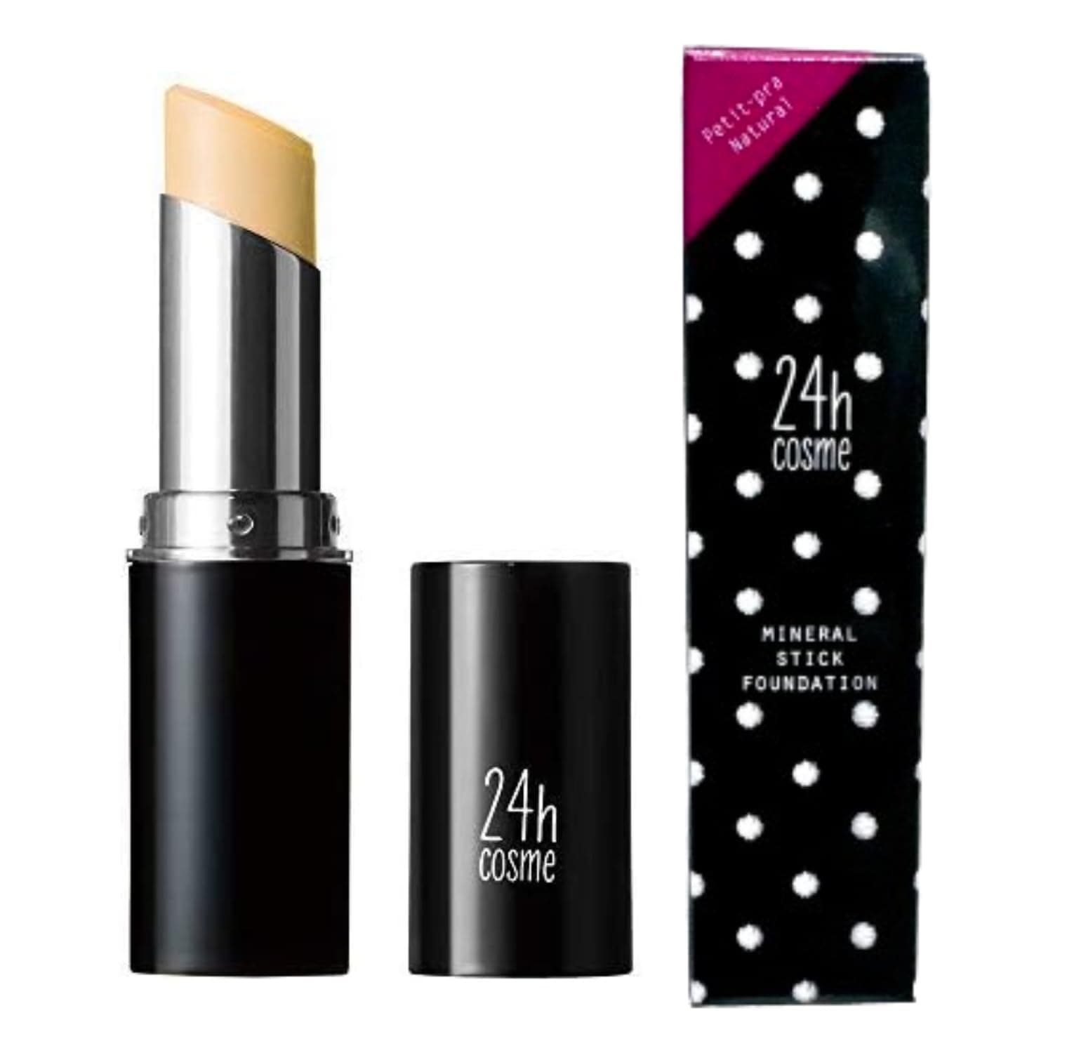 【02×2個】24h cosme 24 ミネラルスティックファンデ 02 ライト×2個セット コットン付き 24h コスメ