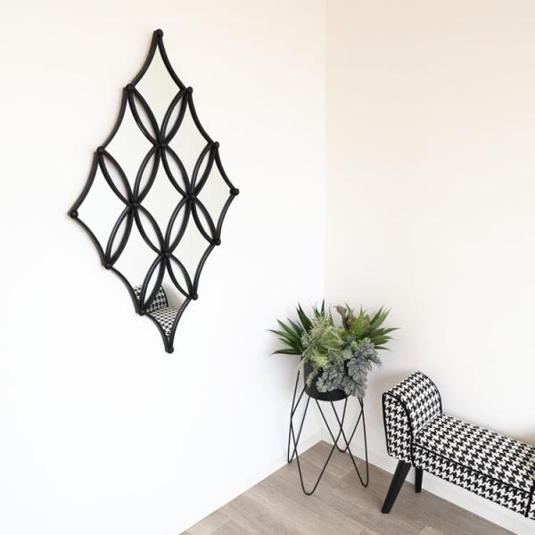 壁掛け 飾り ウォールデコレーション ミラー 鏡 モダンアート ナチュラル アンティーク アイアン ボタニカル 600x960mm