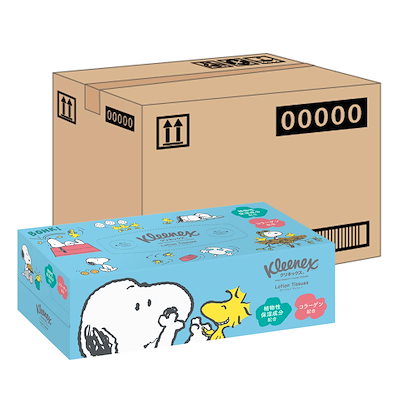 他サイト： 【ケース販売】 クリネックス ローションティシュー 360枚(180組) スヌーピー ×10箱入りの商品画像