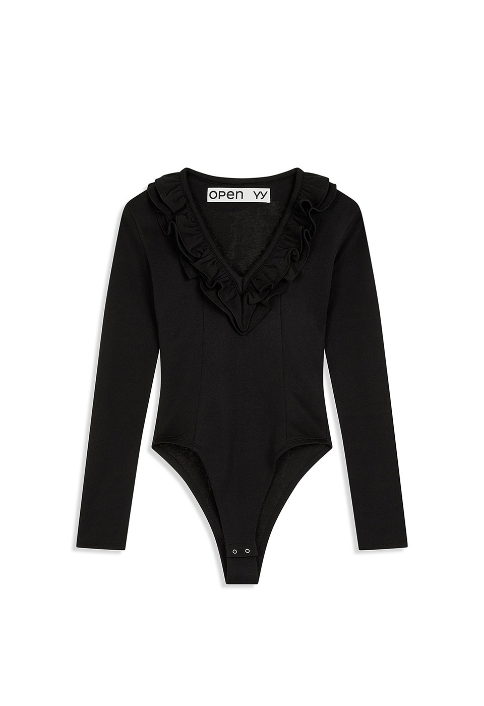 【OPEN Yy】 25FW RUFFLE BODYSUIT : BLACK