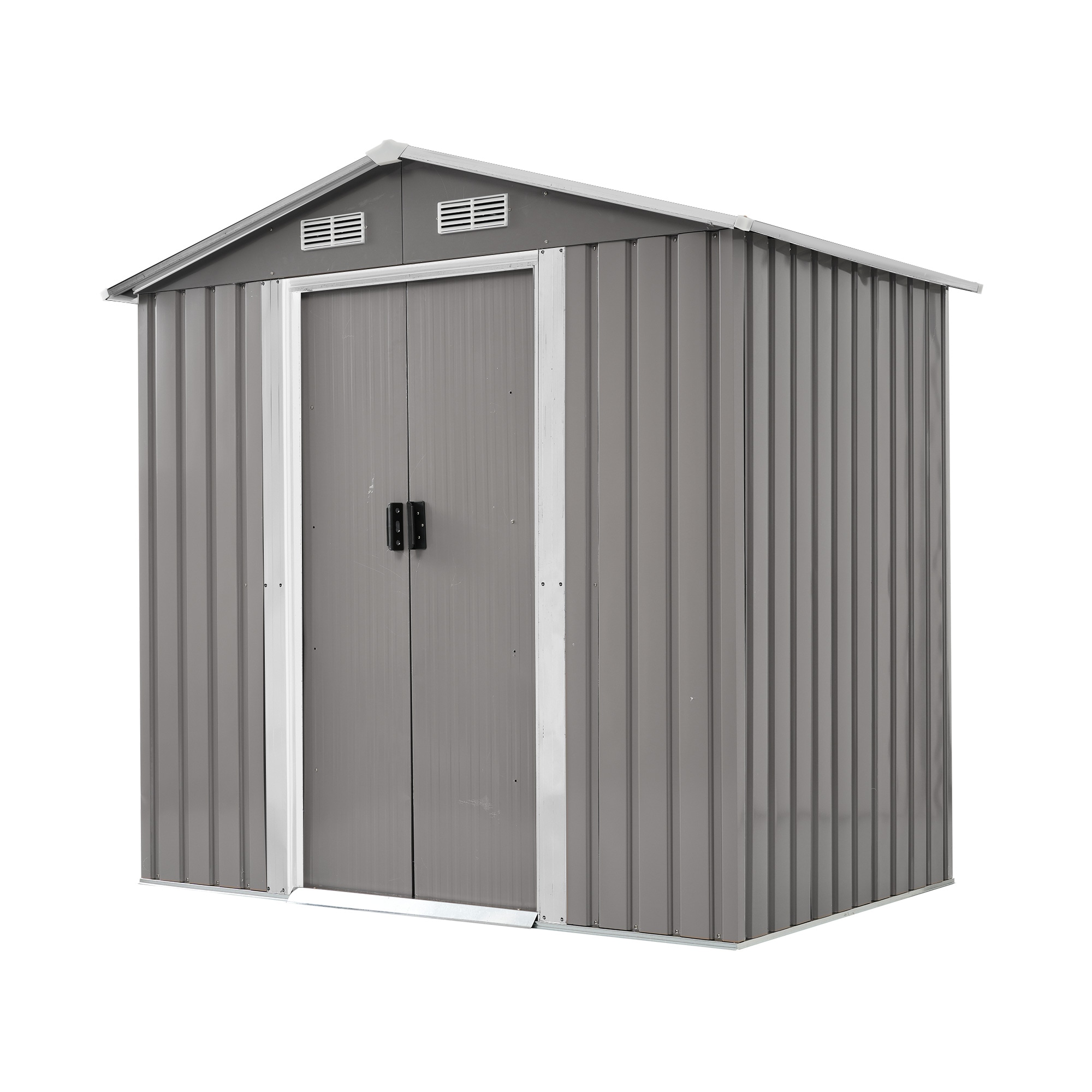 【可動棚なし】物置 屋外 スチール 倉庫 戸外収納庫 幅184*奥行き132*高196cm 物置き おしゃれ 大型 収納庫 屋外物置 防さび ベランダ 防水 ドア 引戸 スチール物置 屋外収納 ロッG