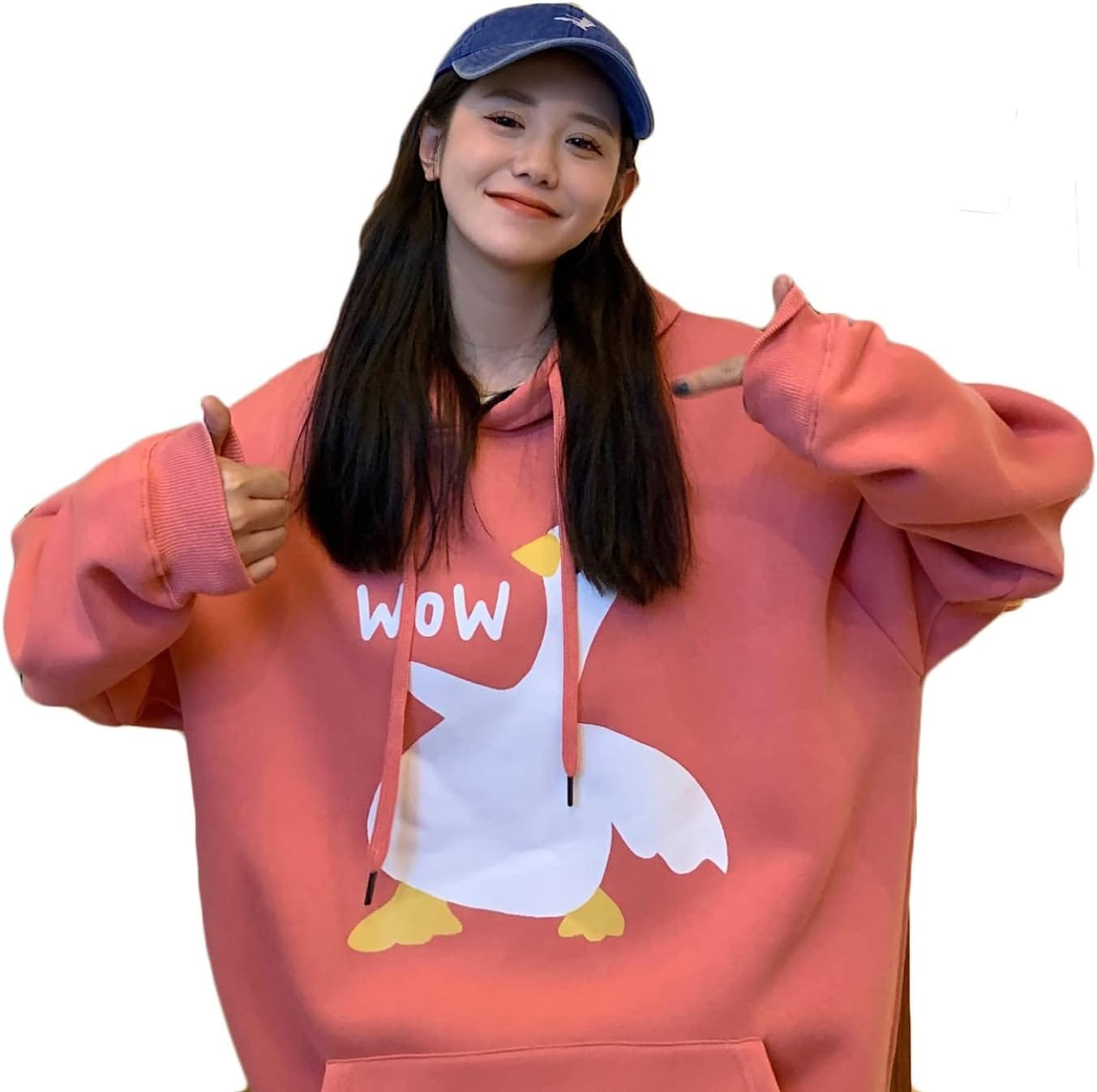 メンズ レディース 春秋服 長袖 パーカー ガチョウ柄 厚手 ペアルック プルオーバー ビッグシルエット ファッション 通気 伸縮性 フード付き 体型パカー トレーナー 肌触りがいい 丈長め カジュア