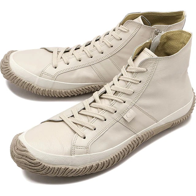 スニーカー ハイカット [SP443-03] SP-443 メンズレディース 日本製 カンガルーレザー サイドジップ MOVE スピングル ムーブ Ivory アイボリー