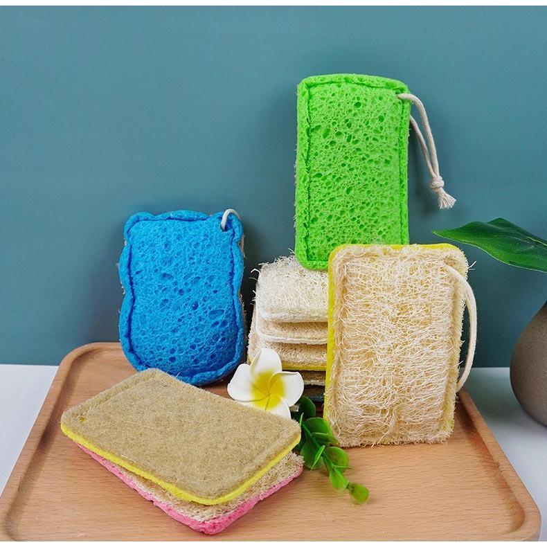 10個セット ヘチマスポンジ へちまたわし 食器洗い ボディスポンジ キッチンスポンジ 圧縮 台所用スポンジ