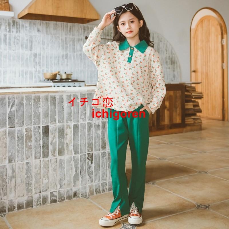 韓国子供服 セットアップ キッズ 子供服 女の子 秋服 春服 tシャツ 長袖 ロングパンツ 長ズボン おしゃれ 可愛い こども服 ジュニア ベビー服 トップス ボトムス