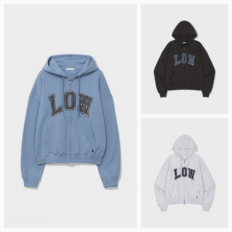 【LOW CLASSIC】26SS LOW SOFT SWEAT ZIP-UP HOODIE : 3COLORS