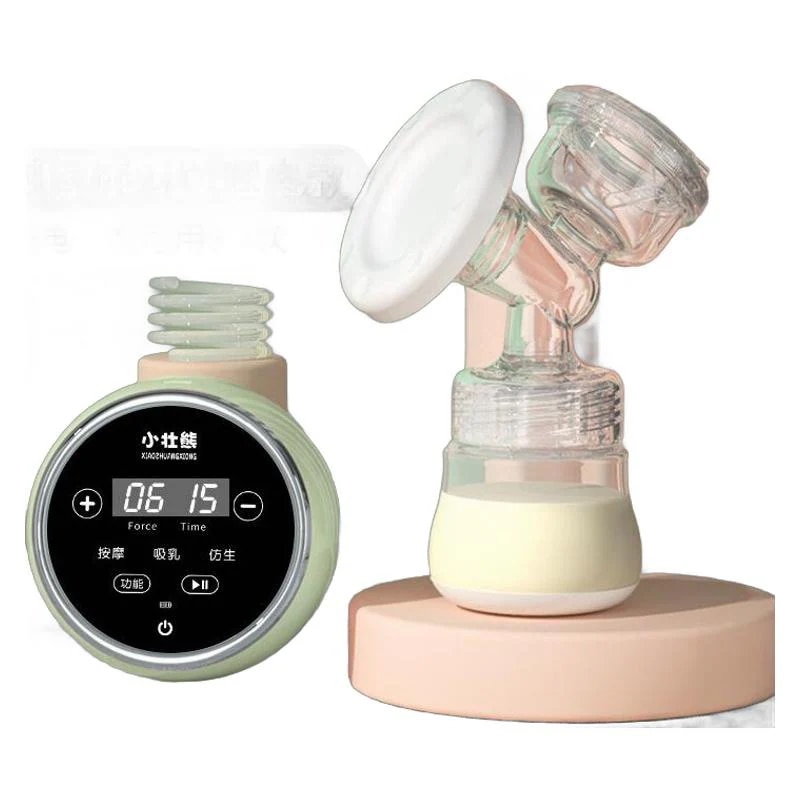 インテリジェント電動搾乳器大吸引液晶リチウム電池充電式搾乳器自動マッサージ搾乳器リチウム電池液晶搾乳器タッチスクリーングリーン