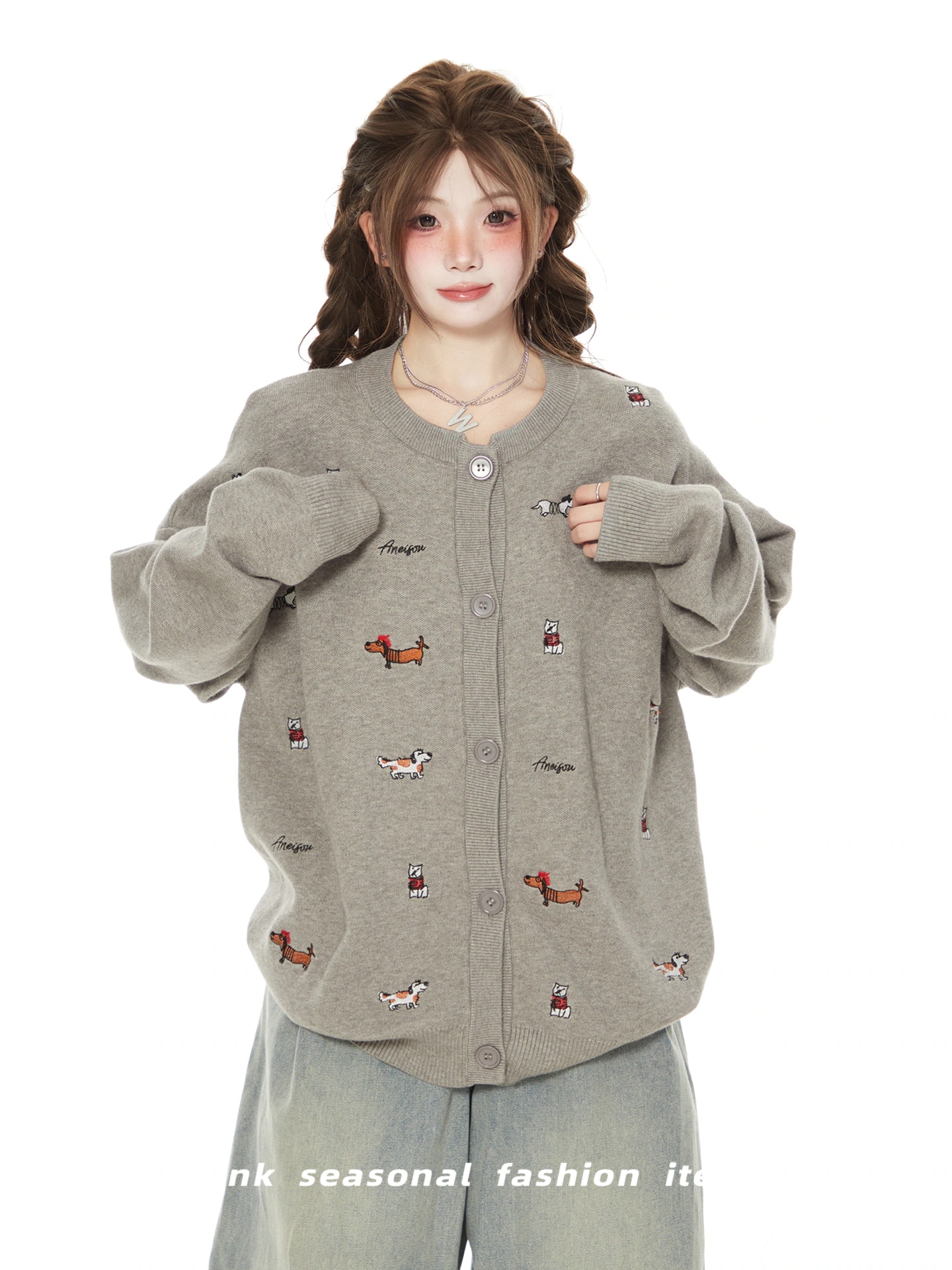 2025秋冬 韓国 ショート丈 防寒刺繍 エレガント カーディガン トップス長袖 羽織り きれいめライトニット オフィス OLへそ出しフレンチシースルーファッションレディース