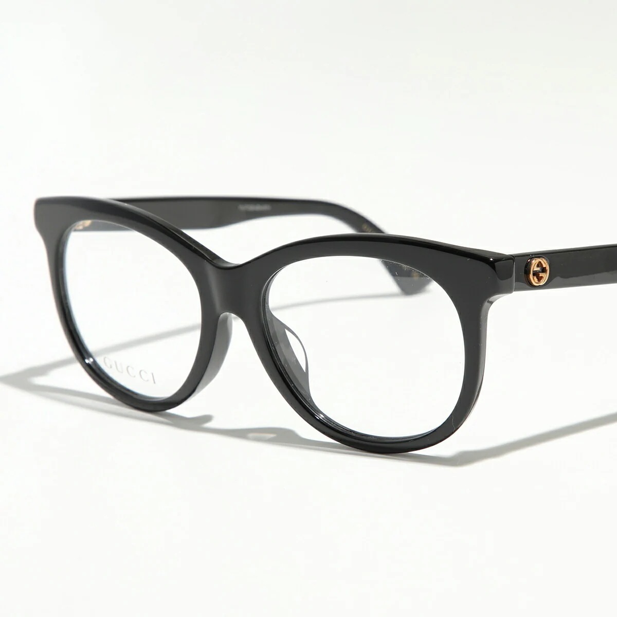 GUCCI グッチ メガネ GG0167OA メンズ バタフライ型 アジアンフィット セルフレーム フルリム めがね 眼鏡 GGロゴ 001/Black-BlackTransparent 【mega】