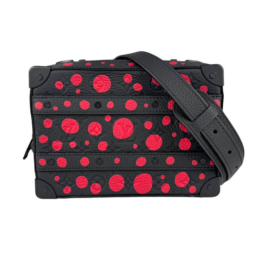 ルイ ヴィトン LOUIS VUITTON 斜め掛けショルダーバッグ ハンドバッグ LV x YK ハンドルソフトトランク レザー ブラック/レッド メンズ M21677 z4217