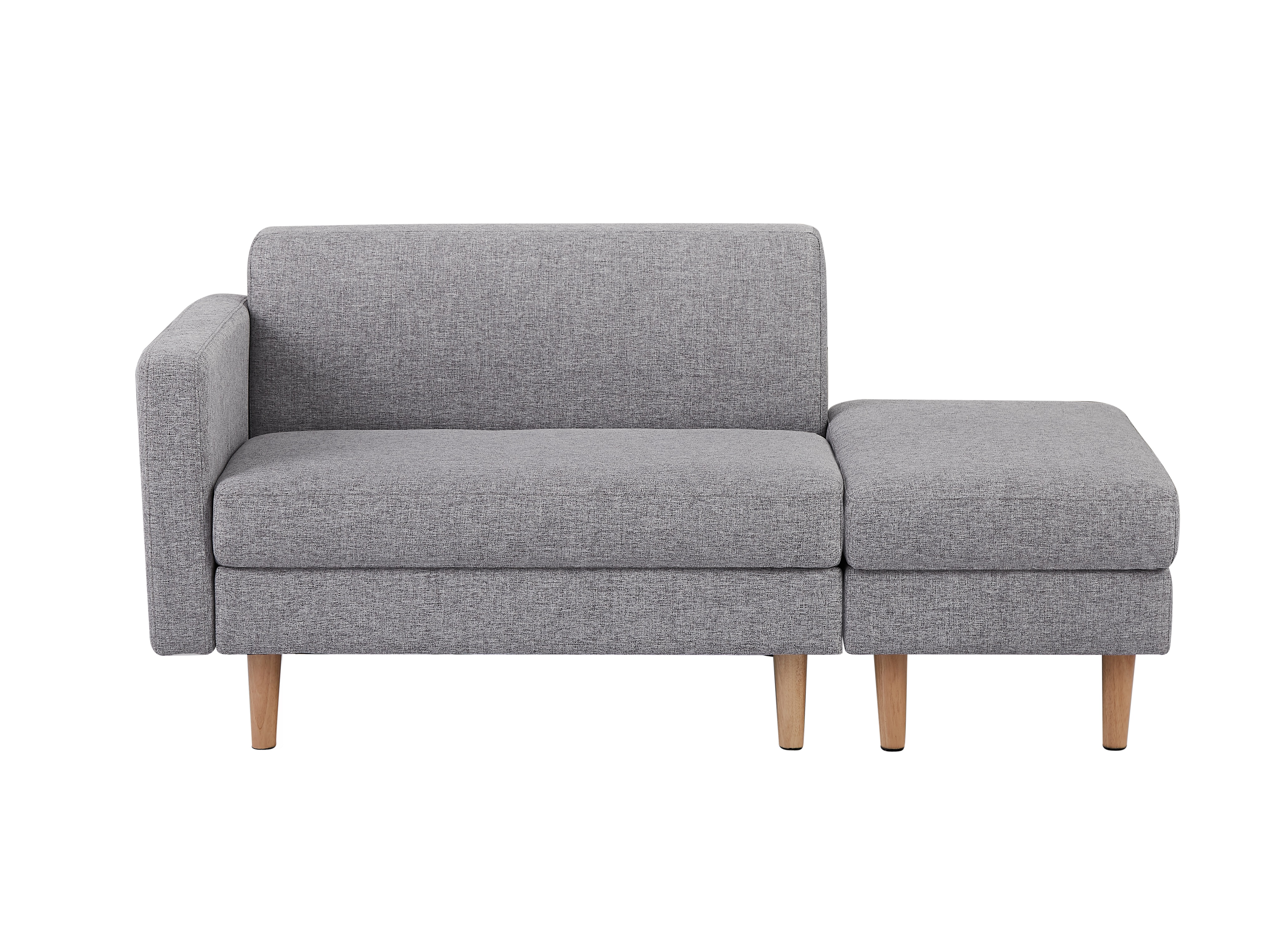 【大好評！最安値挑戦!】One Arm 2 Seater sofa+Ottoman ソファ 2人掛け 収納付き オットマン付き ファブリック 肘掛け 木脚外し可能 ローソファ コンパクト ひとり暮らし