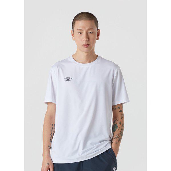 [] 男女共用 ベーシック ポリ スパン スモールロゴ 半袖 Tシャツ UQ121SRS11WHT