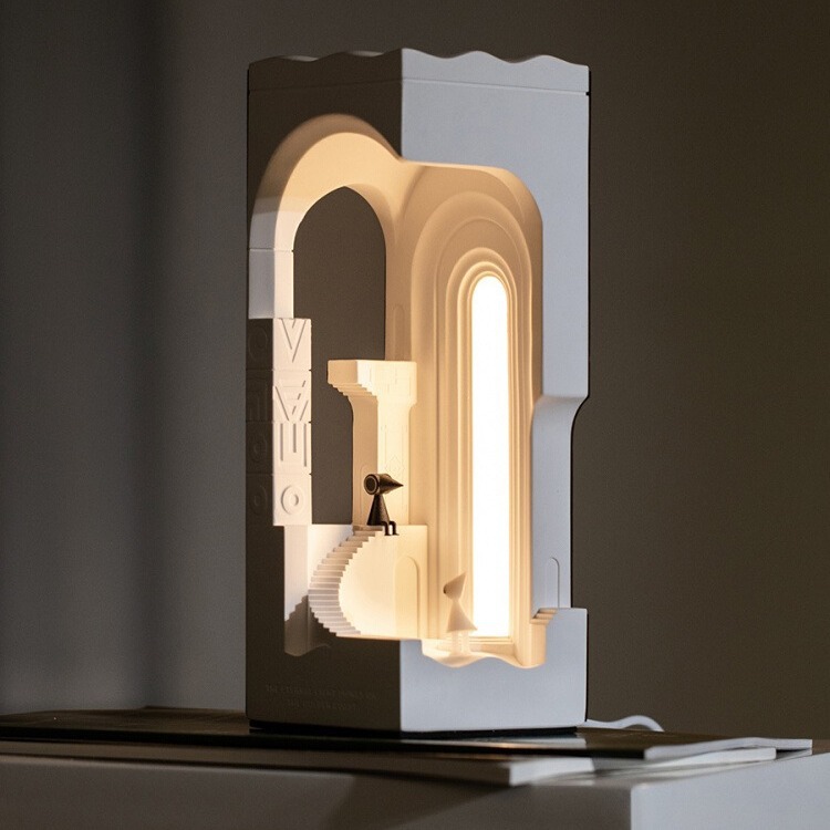 モニュメントバレー誕生日プレゼント高級感のあるヘッドランプデザイナーのアイデア寝室の雰囲気を彩るセメントの小さなナイトランプ