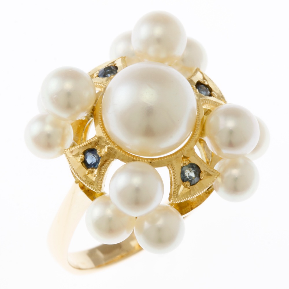 リング 指輪 11号 18金 K18イエローゴールド パール 中古 美品 71,390円