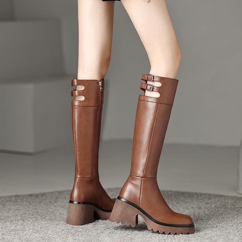 韓国ファッション/レディースファッション/厚底 靴 人気ブーツ 美脚 ロングブーツ 靴人気ブーツ美脚