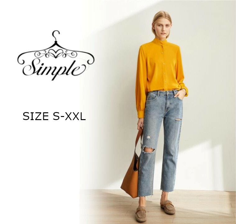 レディース ファッション トップス ブラウス 大きいサイズ 可愛い オフィス きれいめ 長袖 襟付き おしゃれ 大きめ 春 夏 秋 韓国 20代 30代 40代 4933