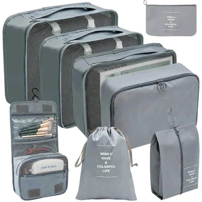 納期日ポータブルトラベル収納バッグ スーツケース 衣類仕立てオーガナイザー 靴ポケット ワードローブ 8個 7個