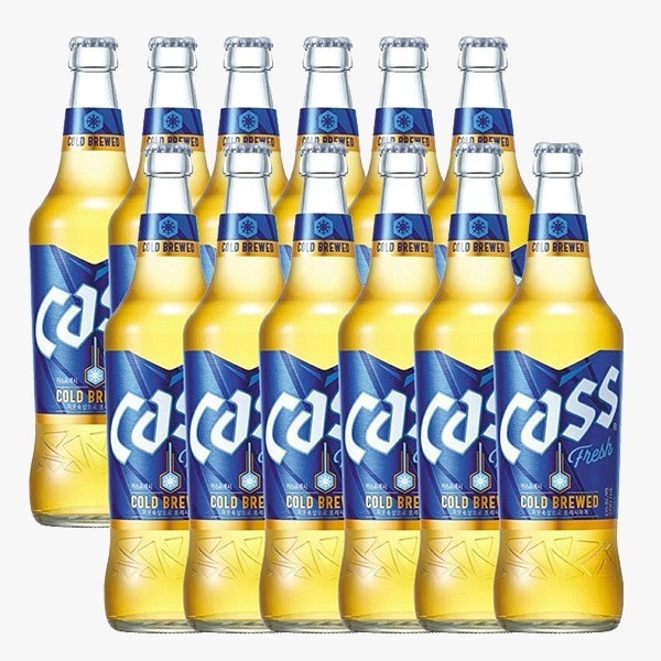 [OB] CASS カス瓶ビール /1箱(500ml12本)カスビール 韓国お酒　韓国ビール