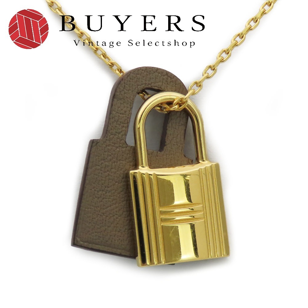 中古 ネックレス オーケリー カデナ メタル レザー ゴールド ブラウン GP Y刻印 アクセサリー レディース 女性