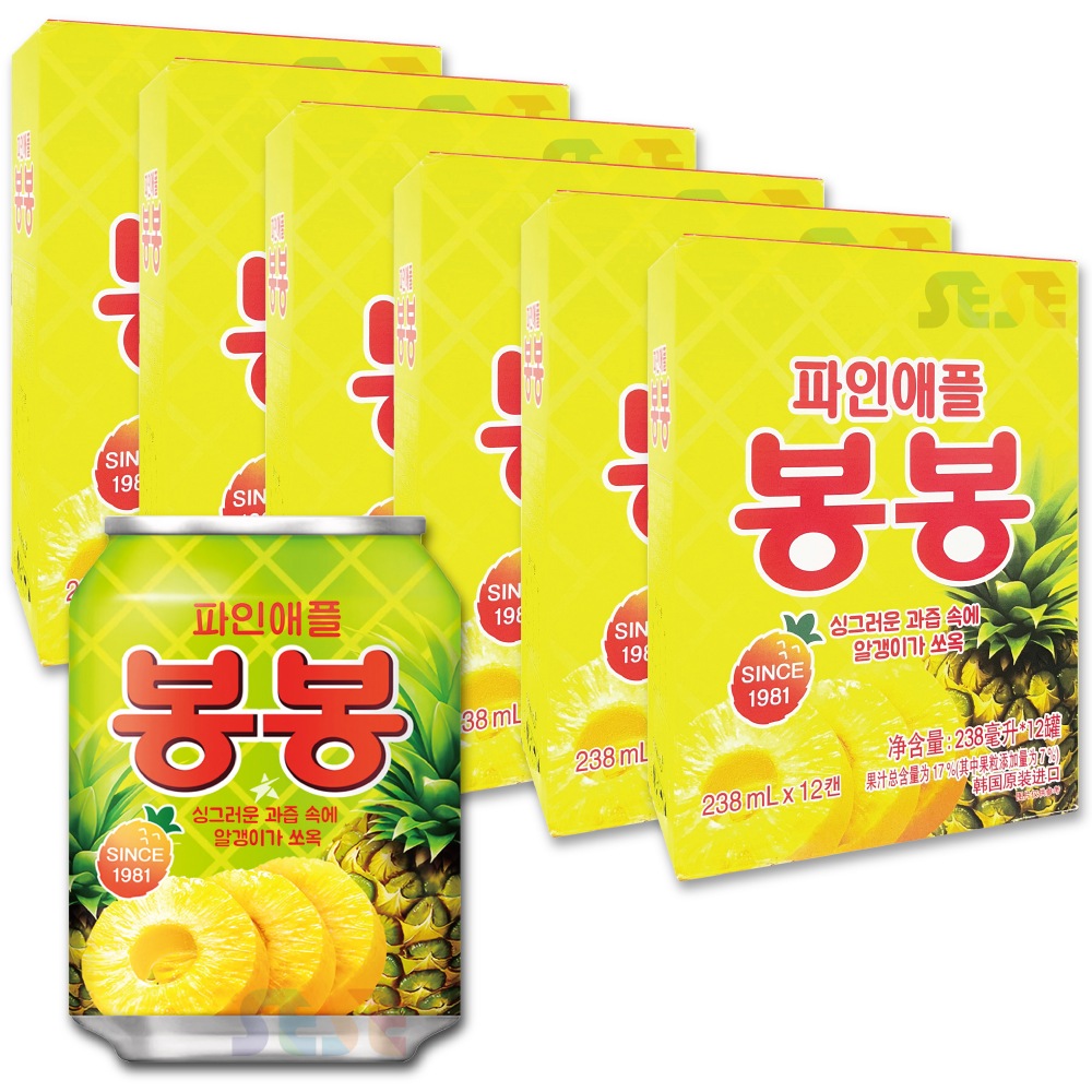 ヘテ パイナップル ボンボン ジュース 238ml 72本 (12本入り x 6BOX) / 缶 韓国飲料 ドリンク