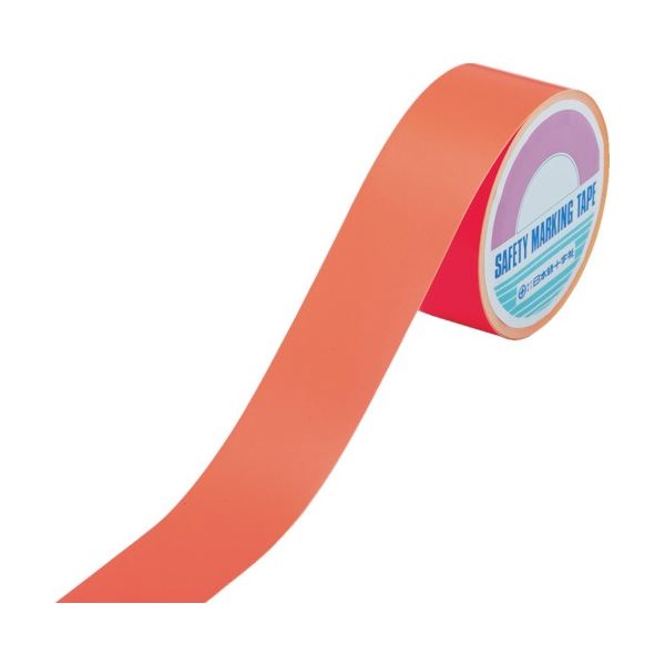 日本緑十字社 蛍光ラインテープ 赤 50mm幅x10m エンビ 屋内用 266013 1巻