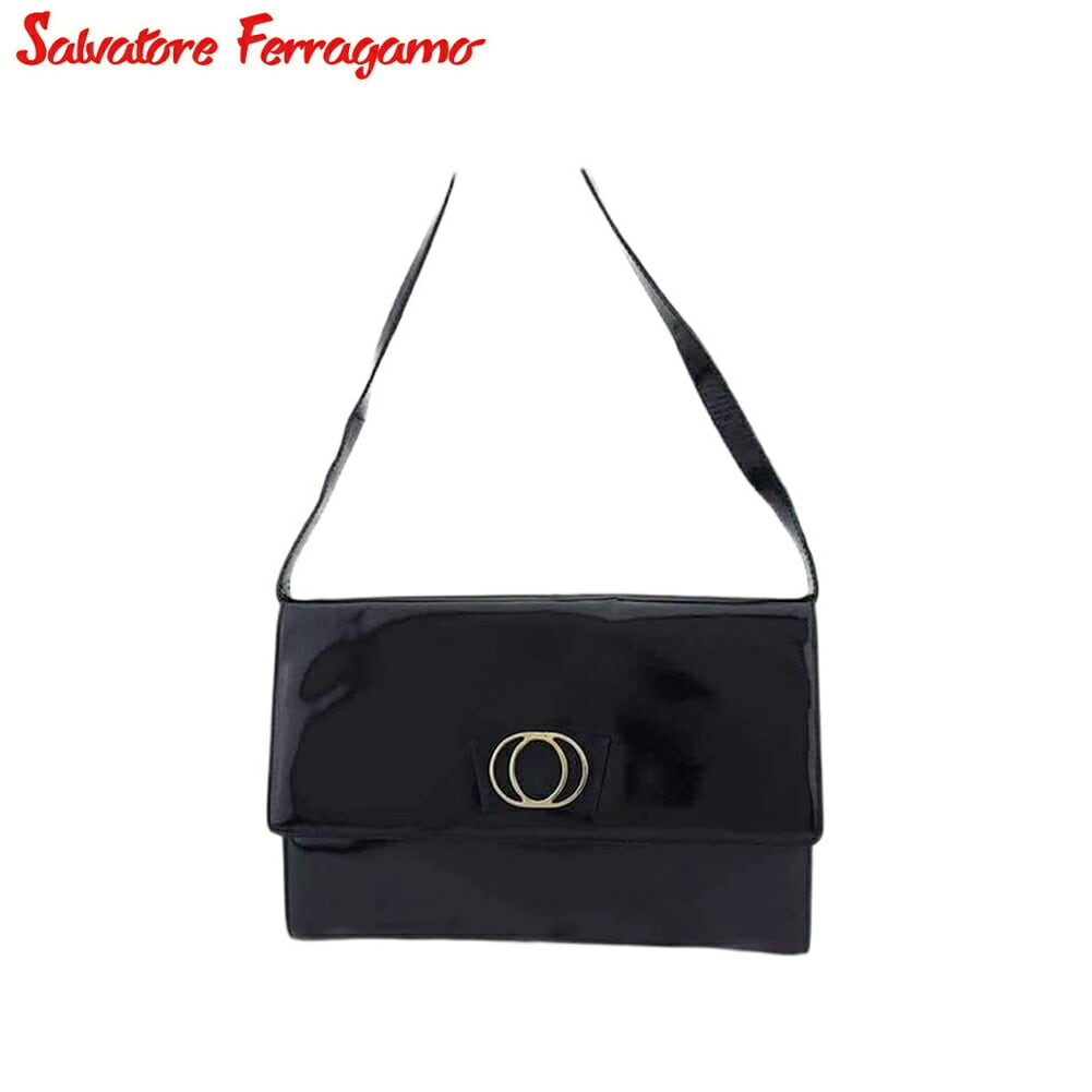 サルヴァトーレ フェラガモ ショルダーバッグ クラッチバッグ レディース 2WAY バッグ ロゴプレート Salvatore Ferragamo 中古