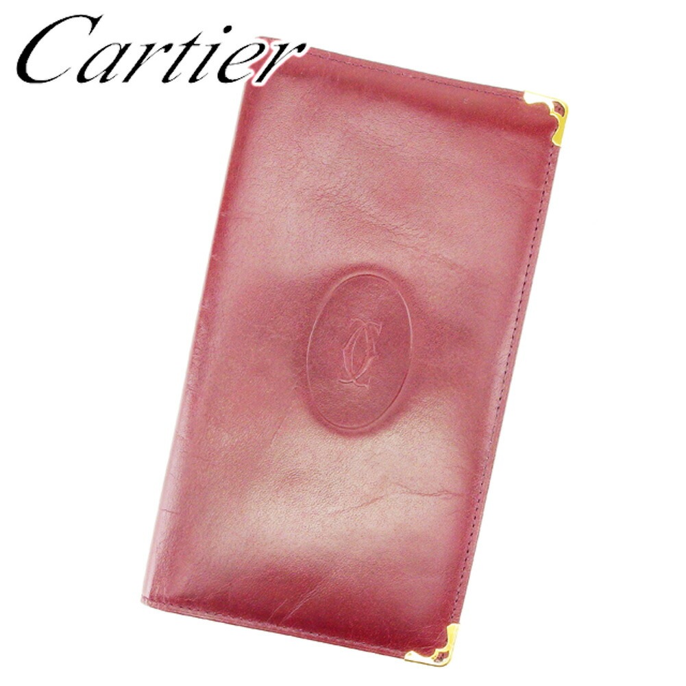 長札入れ 長財布 マストライン ボルドー 中古