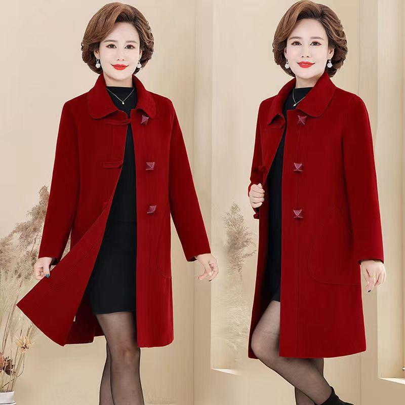 秋服 レディース ファッション オシャレ カワイイ シンプル 大人カワイイ 大きいサイズ コート ミドル丈 冬 ハイエンド ウール