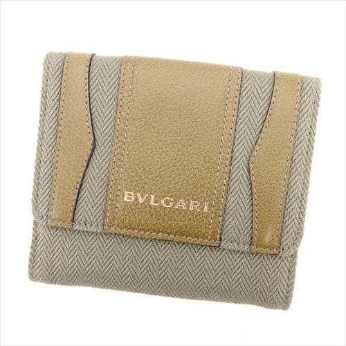 Wホック 財布 二つ折り 財布 グレー 灰色 中古