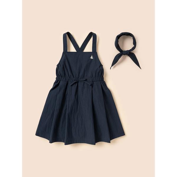 [BEANPOLE KIDS] 化繊ノースリーブワンピース & スカーフセット ネイビー (BI5471G07R)
