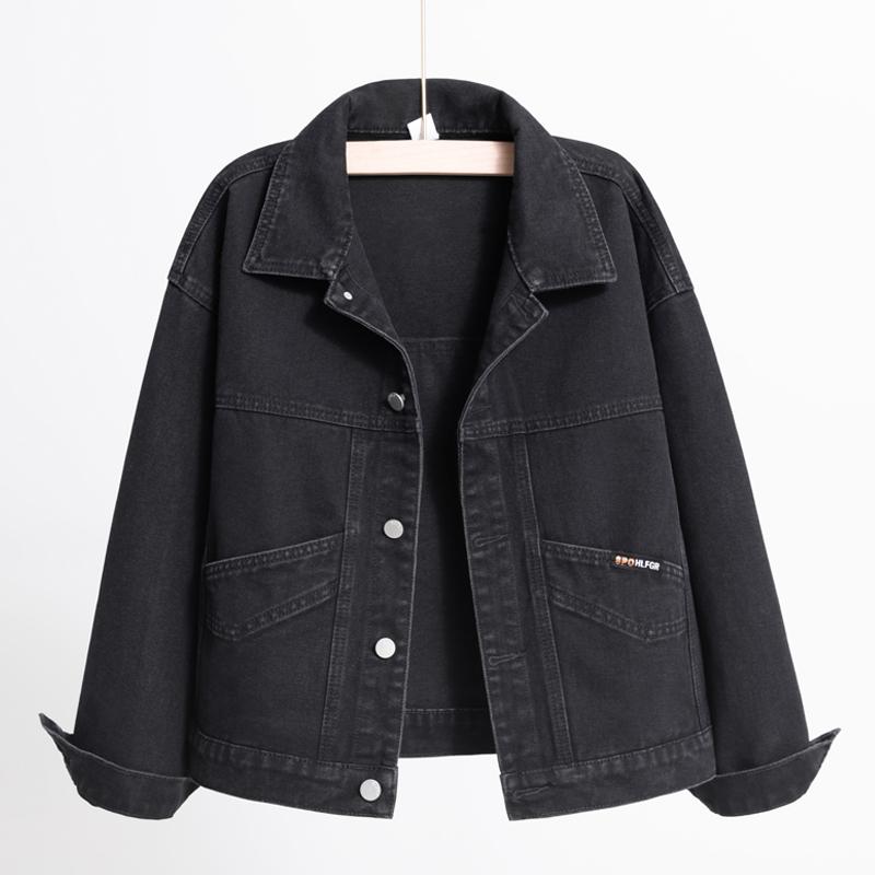 デニムジャケット ブラック 休日 レディース おでかけ ショート丈 ファッション 春秋 大人カジュアル クール ポケット付き おしゃれ