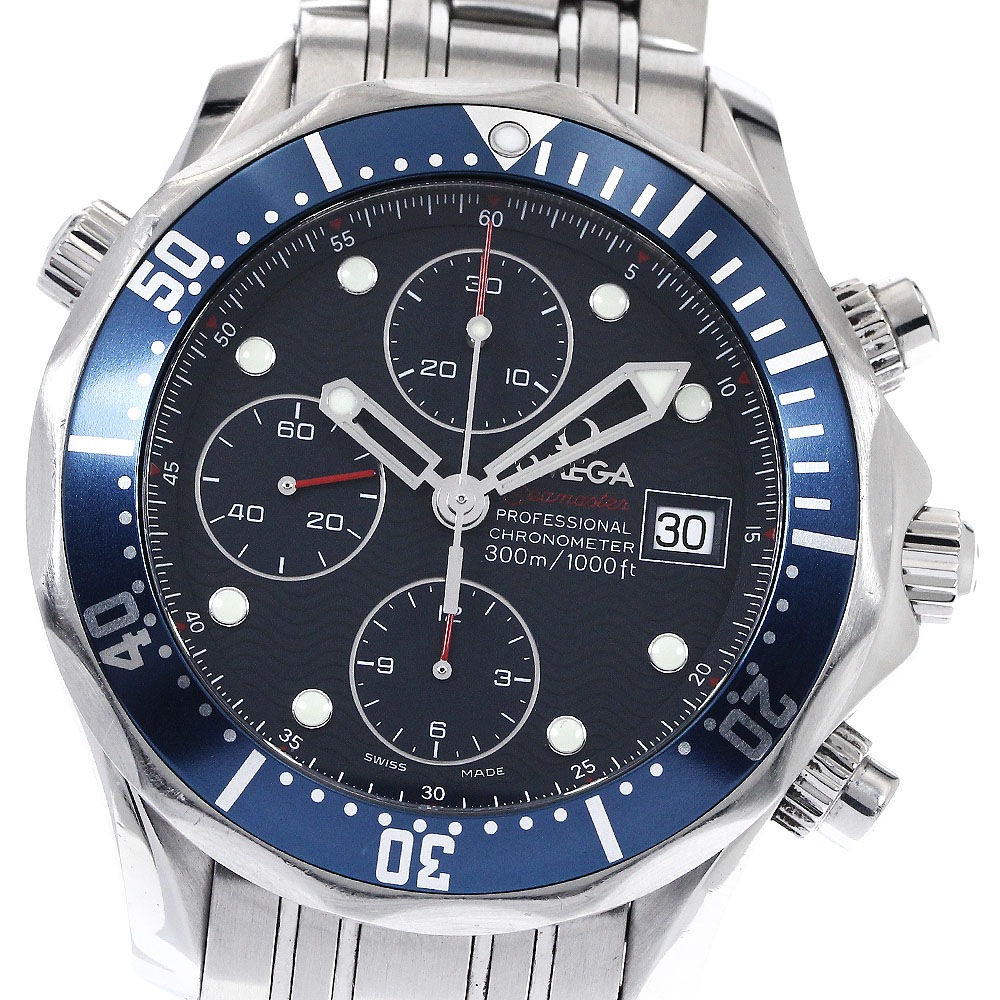 オメガ OMEGA 2225.80 シーマスター300 デイト クロノグラフ 自動巻き メンズ _888137【中古】