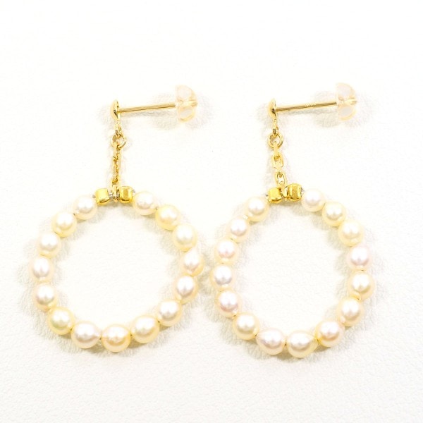 K18 18金 YG イエローゴールド ピアス パール (真珠) ジュエリー 中古