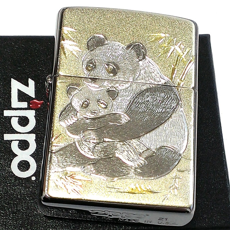 ZIPPO 親子パンダ ジッポ ライター 和風 日本 可愛い シルバー 銀 デンチュウバン かわいい レディース メンズ プレゼント ギフト 5,544円