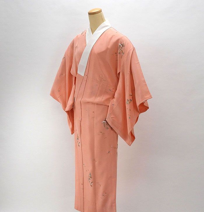 長襦袢 正絹 未着用美品 縦縞ぼかし模様 身丈131cm 裄丈65cm 未使用 新古品 着物 i0632