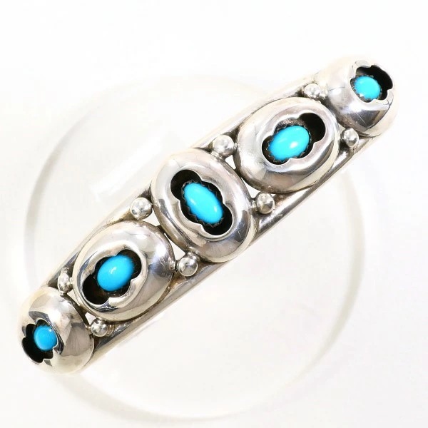 シルバー バングル ターコイズ 総重量約19.0g 約14.5cm ジュエリー 中古