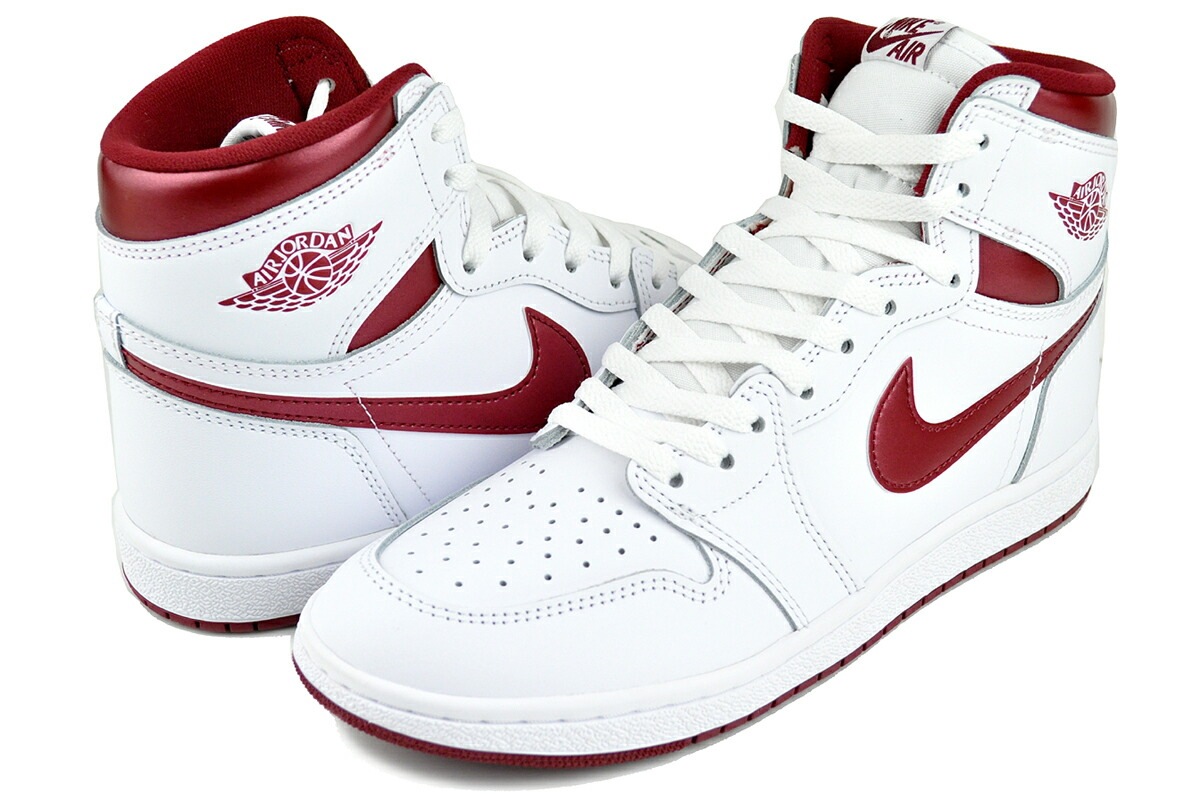 エアジョーダン 1 ハイ 85 Metallic Burgundy ホワイト チームレッド bq4422-161