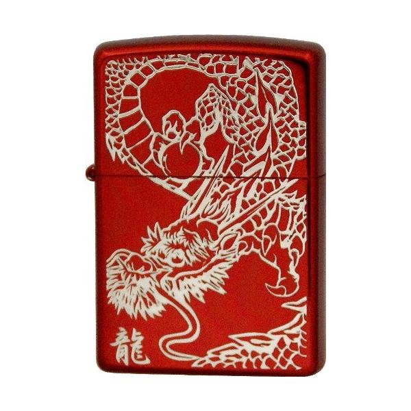 ZIPPO(ジッポー) DRAGONシリーズ 片面エッチング レッドイオンコーティング RED DRAGON(S)