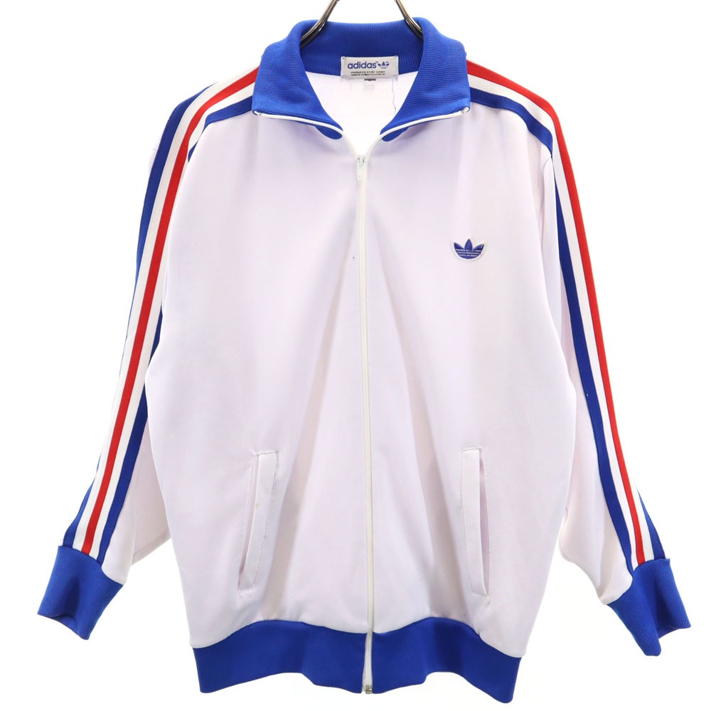 70s 80s ヴィテージ トレフォイルロゴ トラックジャケット L ホワイト メンズ
