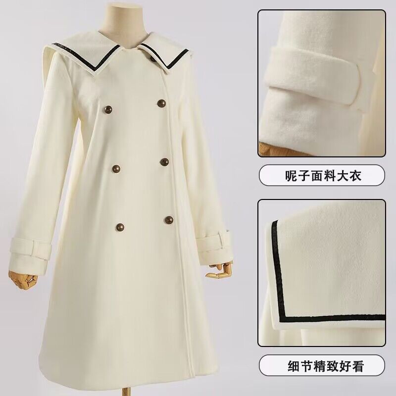 フリリアンコスウェアシンマーがフリリアンウールコートコスプレコスプレ衣類に紛失しました-フリリアン[コート +スカーフとスカーフ]ウールスタイル