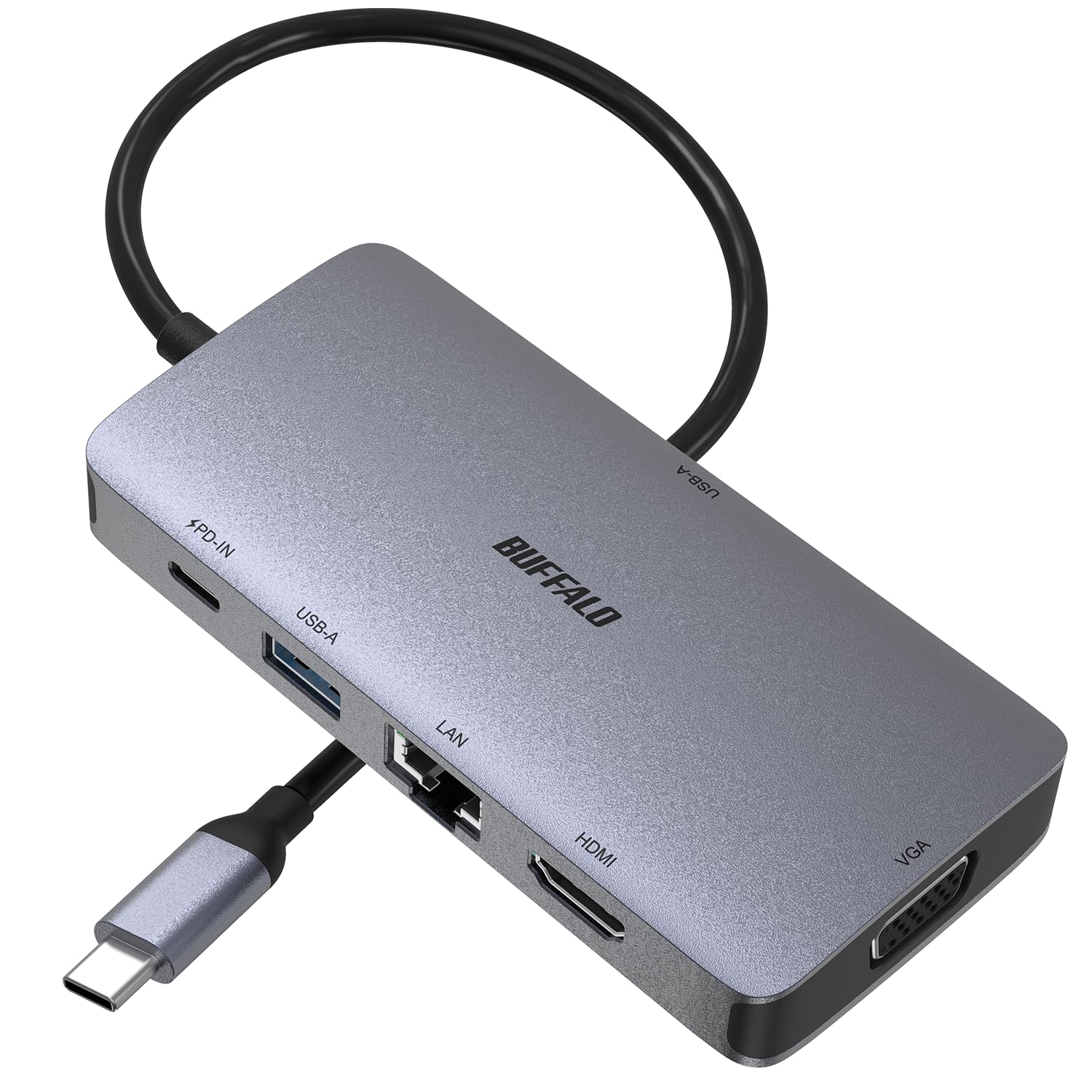 全国送料無料 バッファロー USB-C ハブ 6-in-1 USB PD 85W HDMI 4K VGA USB-C×1 USB-A×2 USB3.2(Gen1) 5Gbps 高速転送 LAN Gig