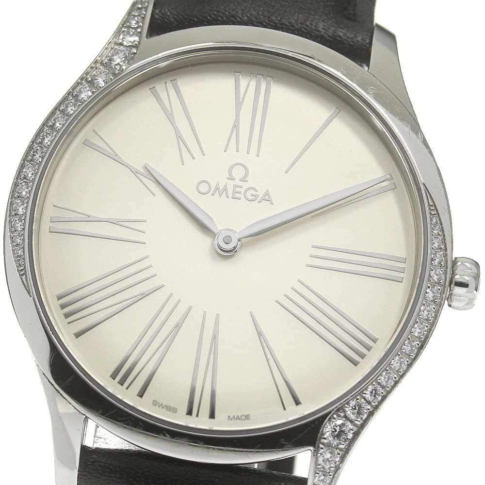 オメガ OMEGA 428.18.36.60.02.001 デビル トレゾア ダイヤベゼル クォーツ メンズ 保証書付き_835690【中古】