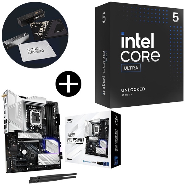 Core Ultra 5 245K CPU + ASRock Z890 Pro RS WiFi マザーボード + ASRockオリジナルマウスパッド セット