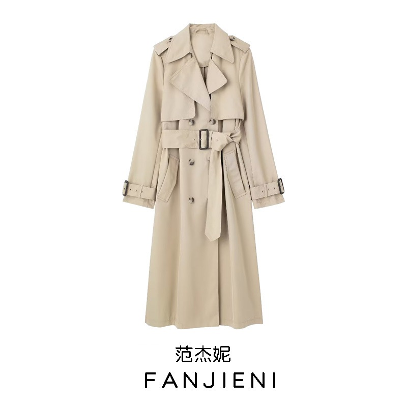 ZR 外国貿易卸売ヨーロッパとアメリカのスタイルの女性のフランスのダブルブレスト ベルト ウインドブレーカー ジャケット 3811241 450