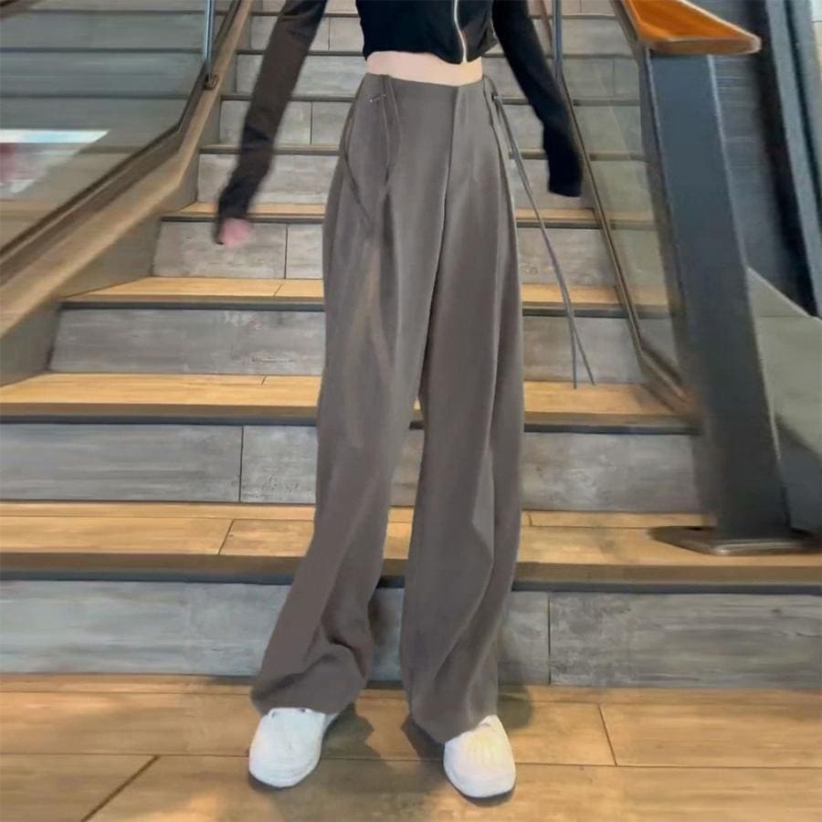 サスペンダー付き ワイドパンツ 春 夏 秋 2WAY