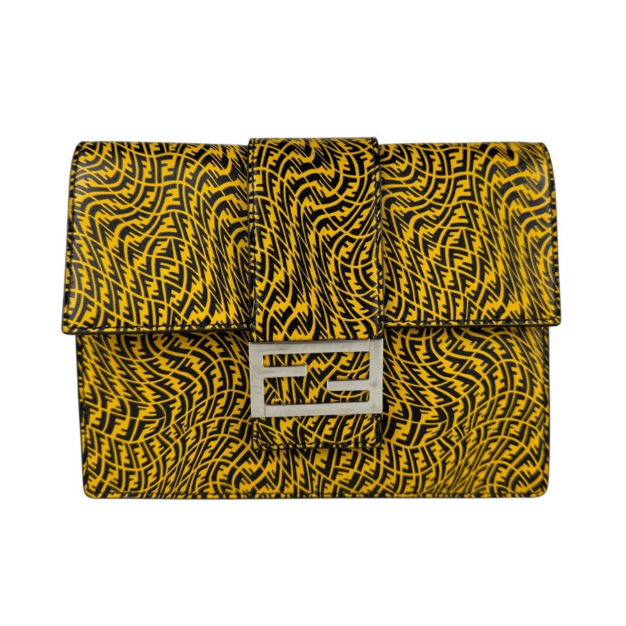 フェンディ FENDI ショルダーバッグ レザー イエロー/ブラック シルバー メンズ 7VA524 AFSY z6388
