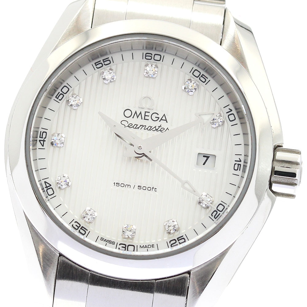 オメガ OMEGA 231.10.30.60.55.001 シーマスター アクアテラ 11Pダイヤ デイト クォーツ レディース 良品 _898019【中古】