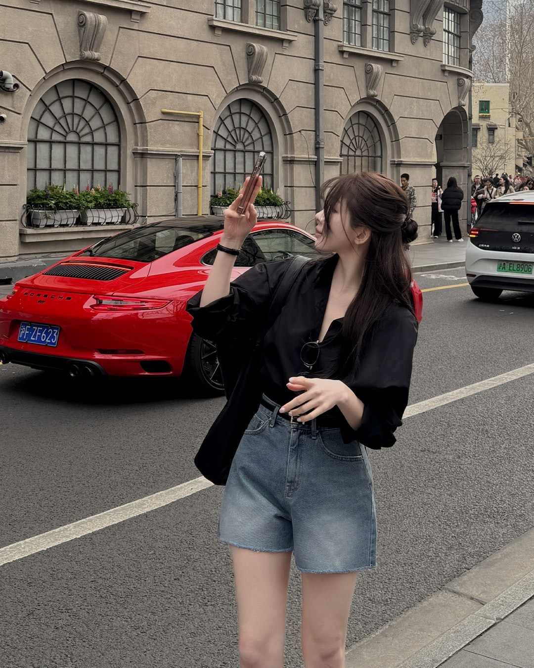 ヴィンブデニムショートパンツ韓国ファッション レディース